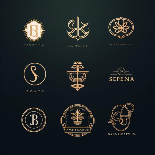 design Hospitality logos for a clothing brand using these fonts in the image attached