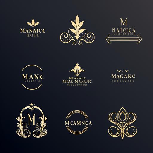 design Hospitality logos for a clothing brand using these fonts in the image attached