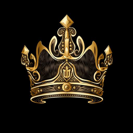 design a corporate style logo, black background, gold letters, gold crown, logo should say E A Alliance Group