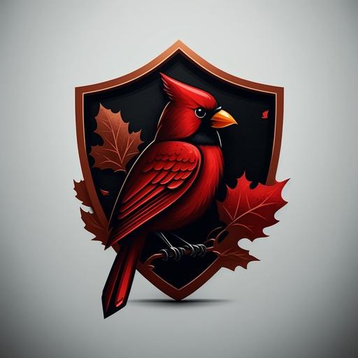 design a minimalist cardinal bird logo and this one on a shield