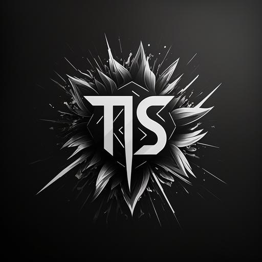 design logo TS, simple, 4k, black and white