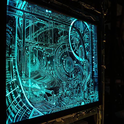 tron computer animation programmed and cell illuminated by Vincent Van Gogh --v 6.0 --s 50 --style raw