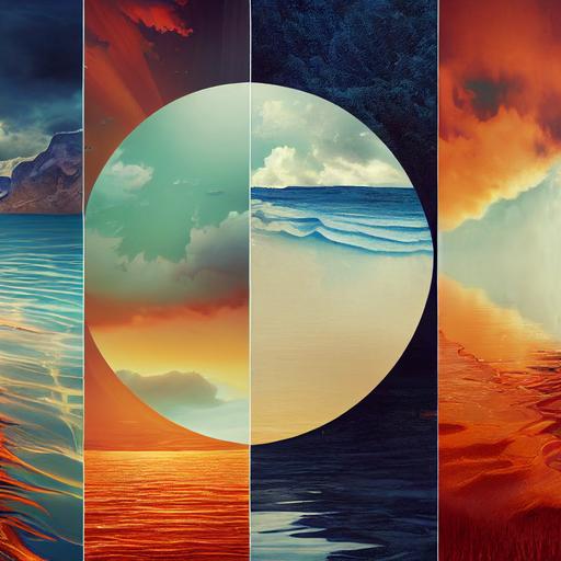 detailed tapestry rendition of 4 natural elements, symbolism of earth wind water fire, beautiful natural background scenery, 8k octane render, ultra-detailed imagery, --testp --creative --upbeta --upbeta --upbeta --upbeta