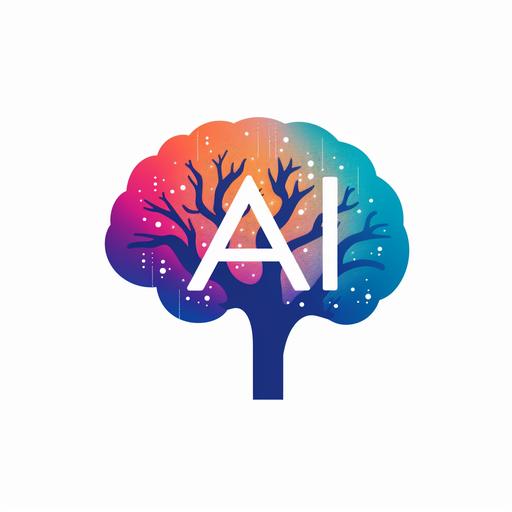 develope a flat logo for AI