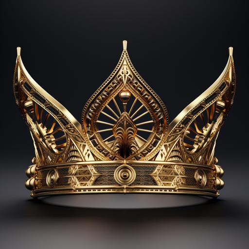 golden african male crown with details, isolated