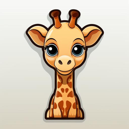 different giraffe sticker, cute happy kawaii style, colorful, clear outline, vector, contour, white background --no mockup, paint splatter --s 750 --v 5.2