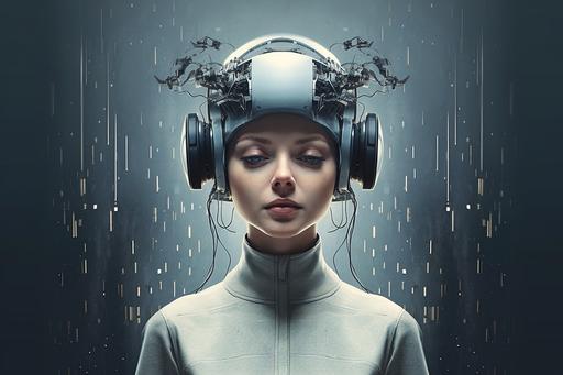 digital poster art, Relativistic Brain effect , dmitry vishnevsky, joel robison, futuristic sci-fi aesthetic, james bullough, turingpunk --ar 3:2 --v 5.1