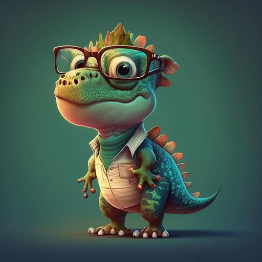 dinosaur baby physical therapist with glasses
