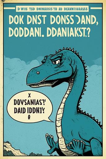 disappointed disaproving dinosaur meme, vector art cartoon --ar 2:3 --c 30