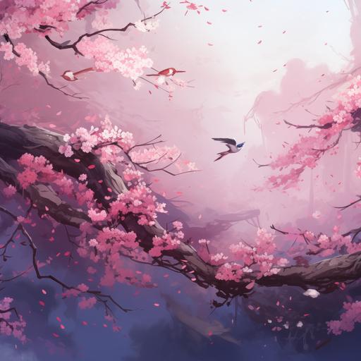 discord banner pink and white cherry blossom