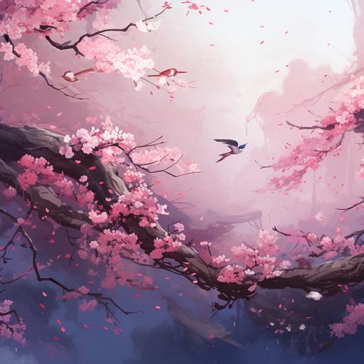 discord banner pink and white cherry blossom