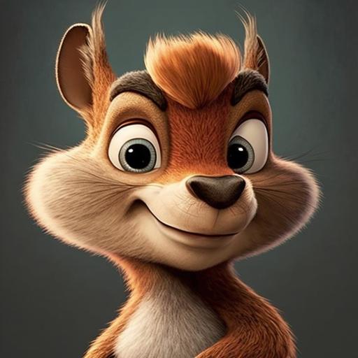 disney style funny squirrel character --q 2 --v 4