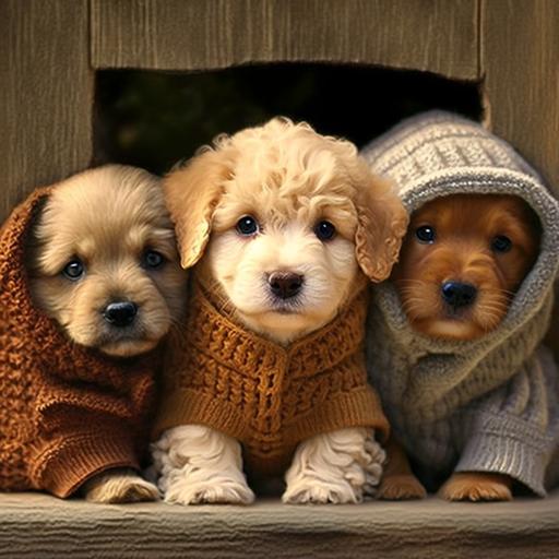 dog sweater puppies, plump and cuddly --v 4