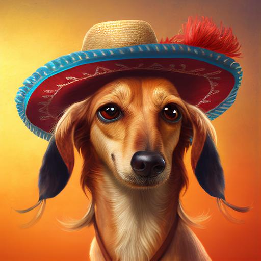 dog with sombrero, 4K --v 4