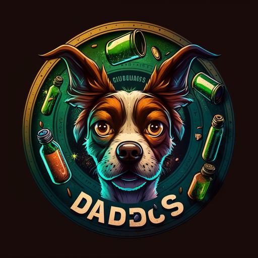 dogs and drugs, logo, cartoon, 4k, without words, circle