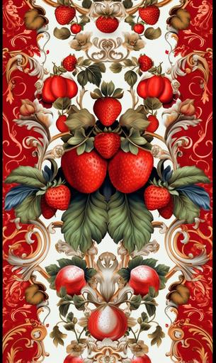 dolce and gabbana table cloth style vector clip art, intricate details, high quality, --ar 3:5