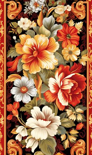 dolce and gabbana table cloth style vector clip art, intricate details, high quality, --ar 3:5