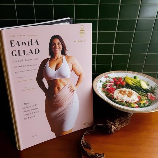 A imagem mostra uma mulher jovem e esbelta, com o corpo tonificado e definido. Ela está de pé em frente a uma bancada de cozinha, que está coberta de ingredientes frescos e saudáveis. Ao seu lado, há um livro de receitas aberto, mostrando uma página com uma receita para emagrecer. A mulher está usando roupas de ginástica, com uma camiseta justa que destaca seus músculos abdominais e uma calça legging que realça suas pernas longas e torneadas. Seu cabelo loiro está preso em um rabo de cavalo alto, e ela está sorrindo enquanto segura um liquidificador com uma mistura de frutas e legumes frescos. Na bancada, há uma variedade de ingredientes coloridos, como frutas vermelhas, abacates, espinafre e pepinos. Há também uma jarra de água com fatias de limão e hortelã, sugerindo que a receita inclui uma bebida saudável e refrescante. Ao fundo da imagem, há uma janela com vista para um jardim ensolarado, transmitindo uma sensação de vitalidade e energia. A iluminação é brilhante e nítida, destacando os ingredientes frescos e a beleza da mulher. A imagem transmite uma sensação de bem-estar e inspiração, sugerindo que a receita para emagrecer é uma forma deliciosa e saudável de alcançar um corpo escultural e uma vida plena de energia e vitalidade.