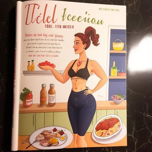 A imagem mostra uma mulher jovem e esbelta, com o corpo tonificado e definido. Ela está de pé em frente a uma bancada de cozinha, que está coberta de ingredientes frescos e saudáveis. Ao seu lado, há um livro de receitas aberto, mostrando uma página com uma receita para emagrecer. A mulher está usando roupas de ginástica, com uma camiseta justa que destaca seus músculos abdominais e uma calça legging que realça suas pernas longas e torneadas. Seu cabelo loiro está preso em um rabo de cavalo alto, e ela está sorrindo enquanto segura um liquidificador com uma mistura de frutas e legumes frescos. Na bancada, há uma variedade de ingredientes coloridos, como frutas vermelhas, abacates, espinafre e pepinos. Há também uma jarra de água com fatias de limão e hortelã, sugerindo que a receita inclui uma bebida saudável e refrescante. Ao fundo da imagem, há uma janela com vista para um jardim ensolarado, transmitindo uma sensação de vitalidade e energia. A iluminação é brilhante e nítida, destacando os ingredientes frescos e a beleza da mulher. A imagem transmite uma sensação de bem-estar e inspiração, sugerindo que a receita para emagrecer é uma forma deliciosa e saudável de alcançar um corpo escultural e uma vida plena de energia e vitalidade.