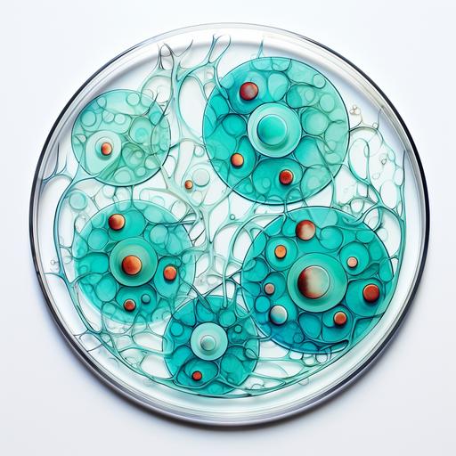 draw cells in a petri dish (i.e. cell line). Keep it simple with transparent background