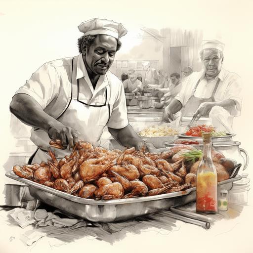 drawing, cuban buffet, drawing, plated, sketch, catering, chicken, cuban