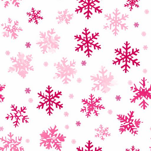 drawing, simple, pink snowflakes, white background --tile