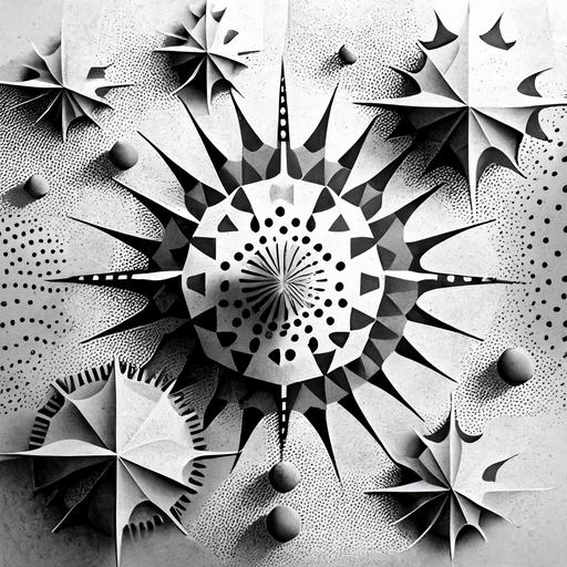 drawings of neutica campass direction patterns , in grey , animated