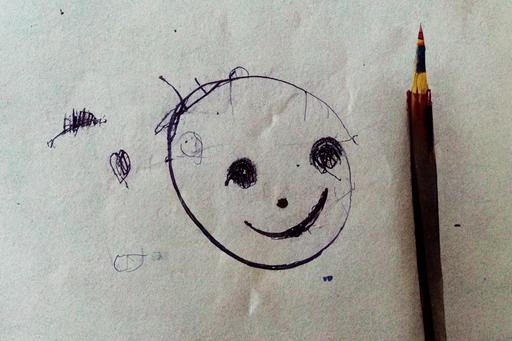 [drawn by a 5 year old]   [fat pencil]   [what happiness looks like]::3 --kid