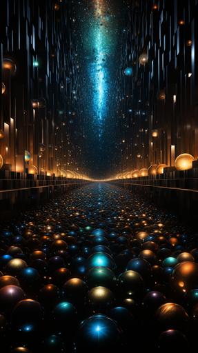dream of a vantablack room 🌈 rainbow 🪩 disco ball 🌈 throwing stars on the vantablack walls 🕰️ 🕰️ 🕰️ time loop 🌈 minimalism --ar 9:16 --s 500