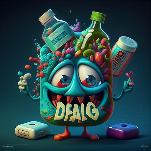 drugs cartoon style