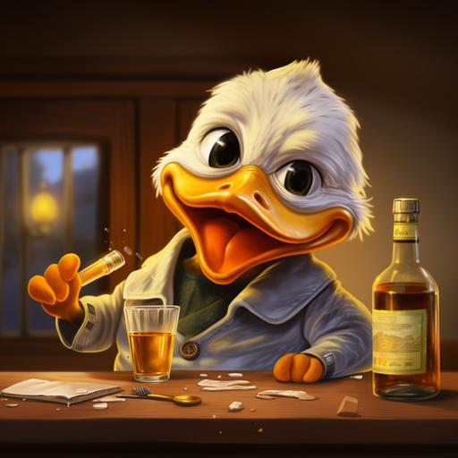 drunk duck funny cartoon style