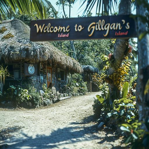 due to material limitations on Gilligan's Island, all technology was made from rattan and bamboo, large text logo 