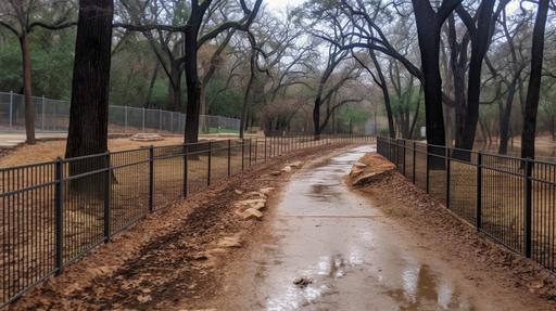 duncan park has officially been fenced off for construction - thankfully you can still cross through the park on the shoal creek trail --s 90 --c 1 --ar 16:9 --v 5.1