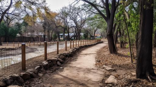 duncan park has officially been fenced off for construction - thankfully you can still cross through the park on the shoal creek trail --s 90 --c 1 --ar 16:9 --v 5.1