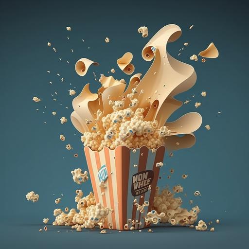 dynamics popcorn image, animation, cartoon style --q 2 --s 750