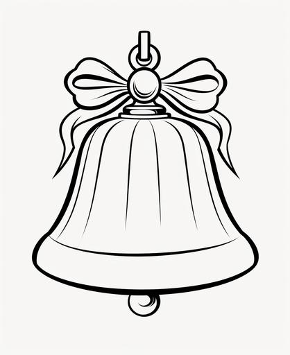 easy peasy colouring pages for kids under 8, Christmas bell, simple, black and white, outline only, no shading, low detail --ar 9:11