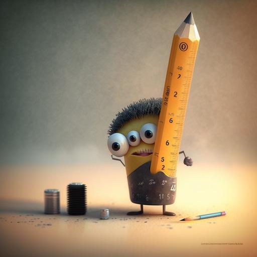 educational funny cartoon, pencil, scale, rubber, number,-- v4
