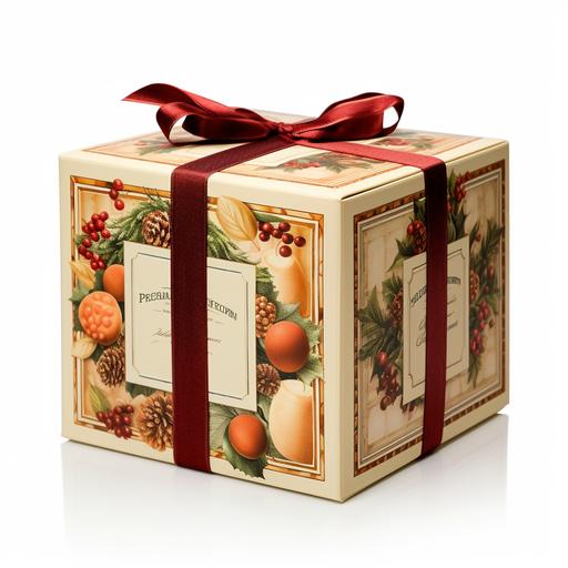 elegant holiday theme panettone cube box