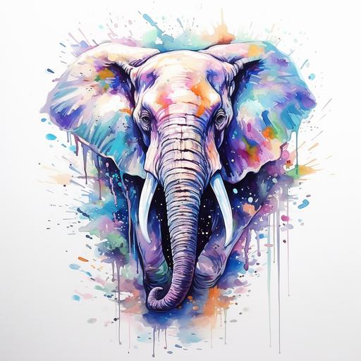 elephant drawing Watercolor Tattoo Style