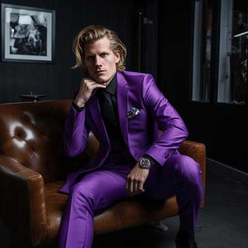 erling holland wearing a purple suit