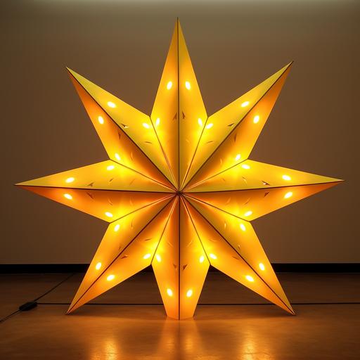 estrella de cinco puntas con luz de color amarillo grande, sin personas