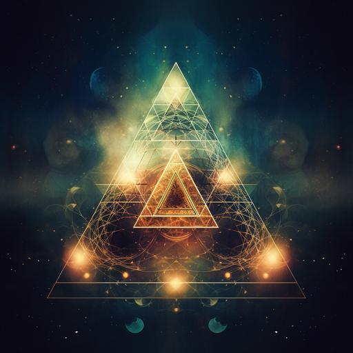 ethereal sacred geometry of triangle
