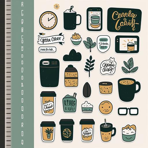everyday icons, digital stickers, goodnotes planner, handdrawn style