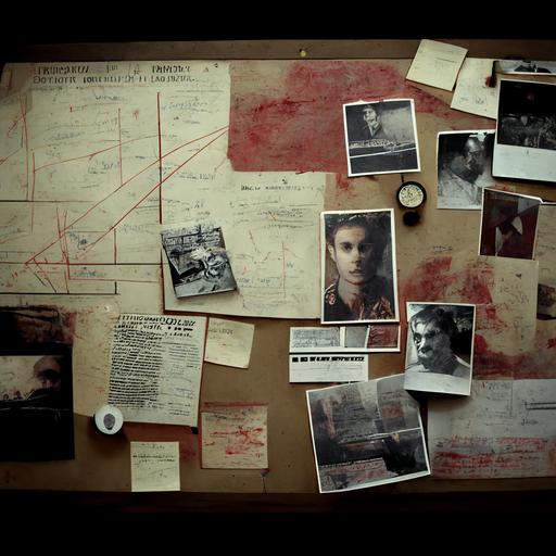 evidence board of serial killer