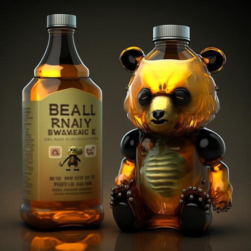 evil robot honey bear bottle