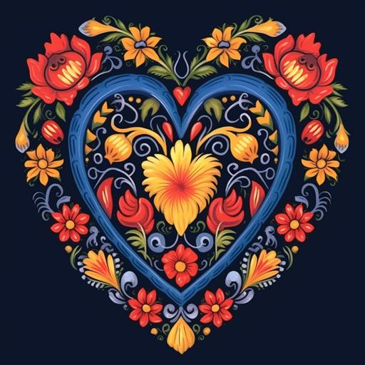 ex voto pattern, colored mexican heart design