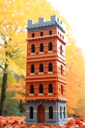 exact bastille building from the first picture made of LEGO bricks looking like toy bricks for kids, made out of brown coloured bricks --no emergency exit --ar 2:3
