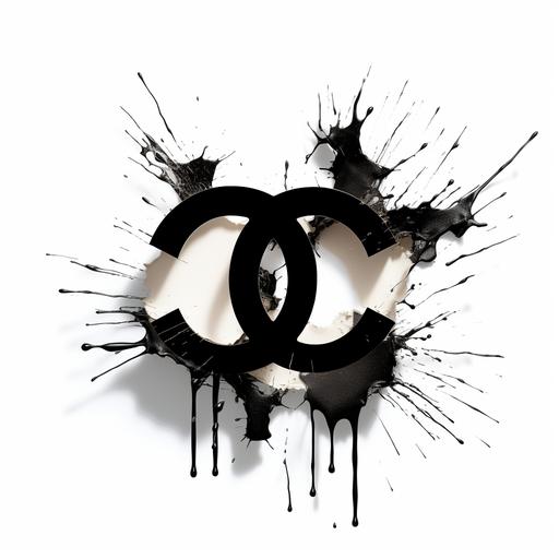 extreme minimalism, white background with coco chanel logo 
