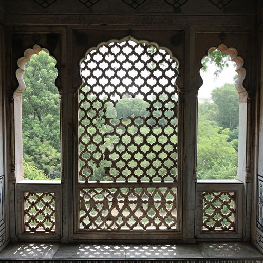 viewing hot vs cold weather from the other side of a jaali marble lattice window, jali --v 6.0