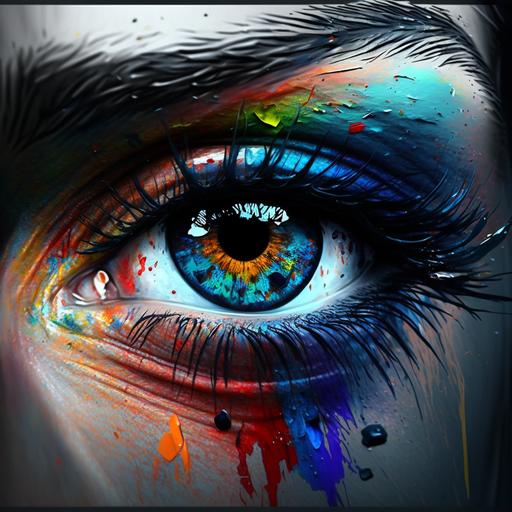 eyes face colors empiecements art